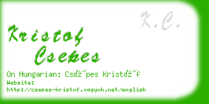 kristof csepes business card